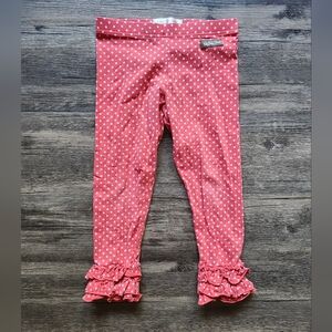 Matilda Jane Burnt Orange Polka Dot Ruffle Leggings Pants